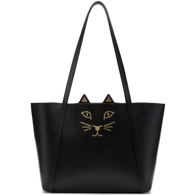 Charlotte Olympia Black Mini Feline Tote Charlotte Olympia