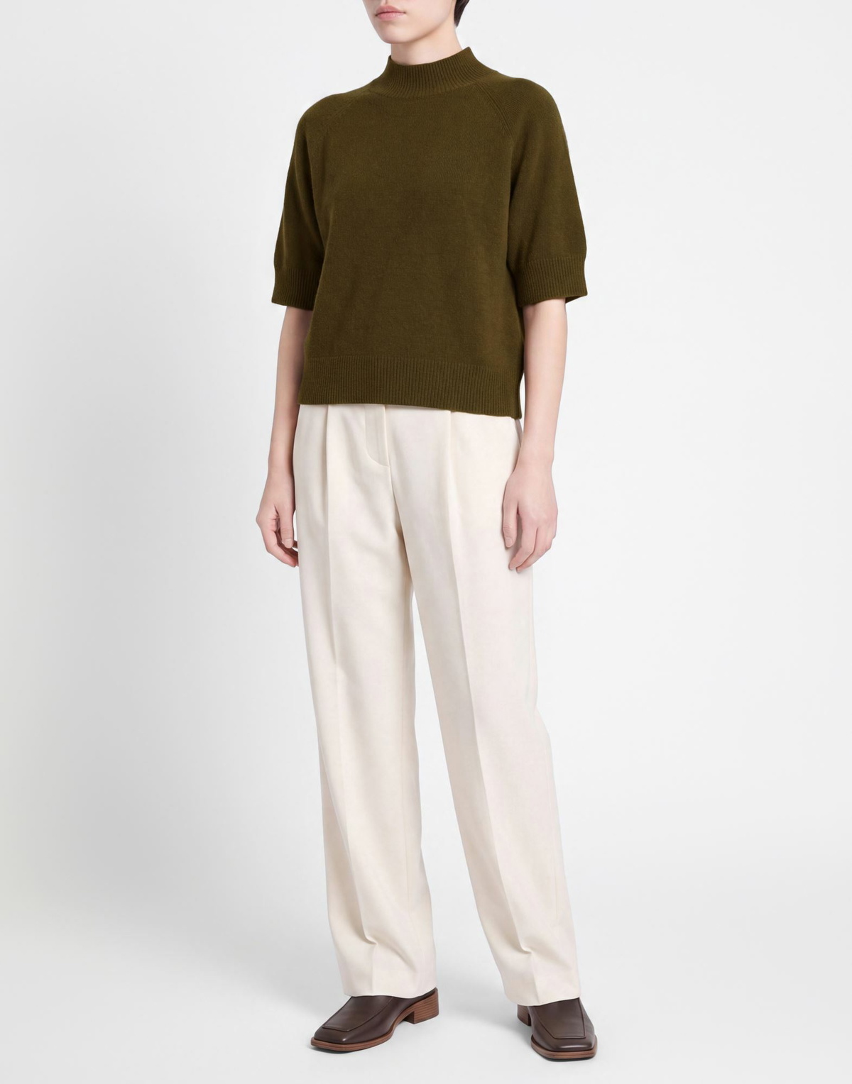 Manila Grace Womens Turtleneck Military in Green