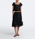 Posse Alfie cropped embroidered linen top
