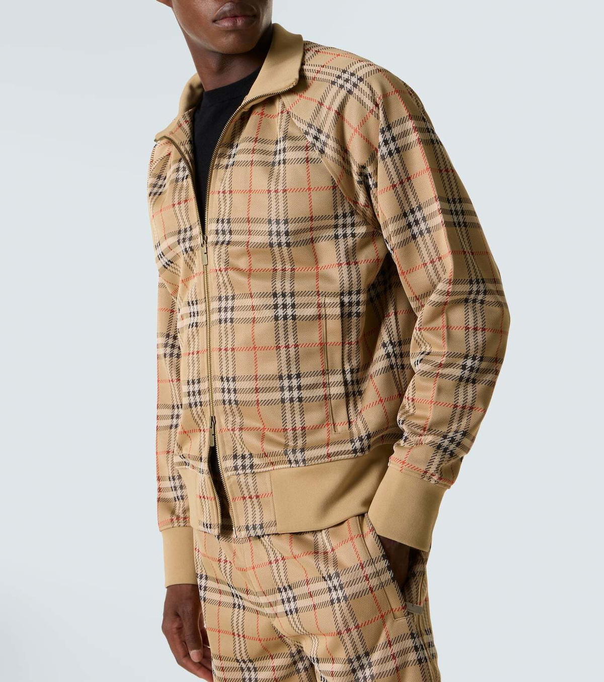 Burberry Burberry Check jersey bomber jacket