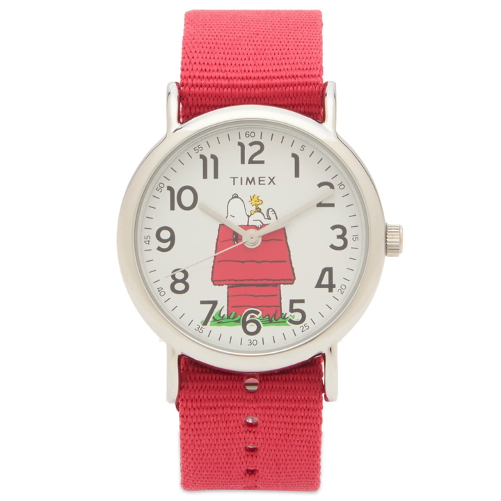 Photo: Timex x Peanuts Weekender Classic 38mm Watch in Red 