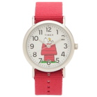 Timex x Peanuts Weekender Classic 38mm Watch in Red 