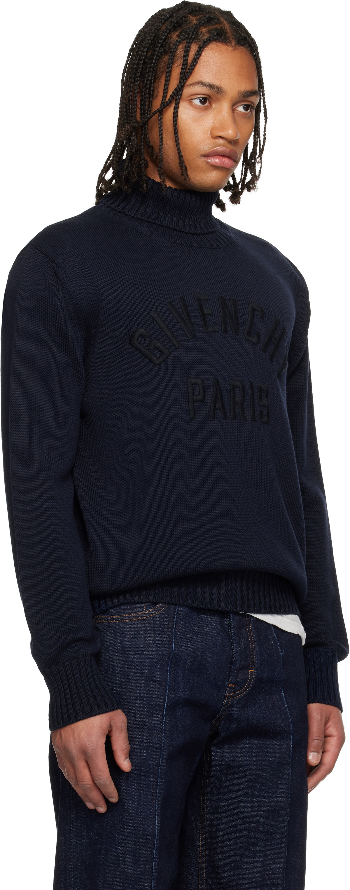 Givenchy Navy Cotton Turtleneck Sweater