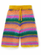 Marni - Wide-Leg Striped Mohair-Blend Drawstring Shorts - Multi