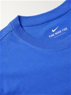 NIKE - Sportswear Club Logo-Embroidered Cotton-Jersey T-Shirt - Blue