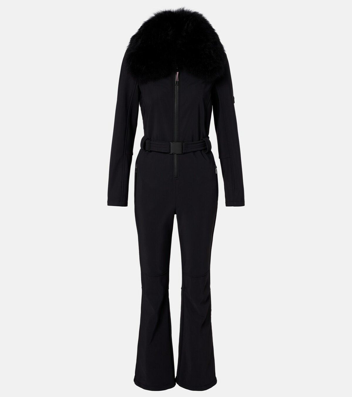 Yves Salomon Shearling-trimmed belted ski suit