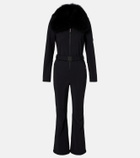 Yves Salomon Shearling-trimmed belted ski suit