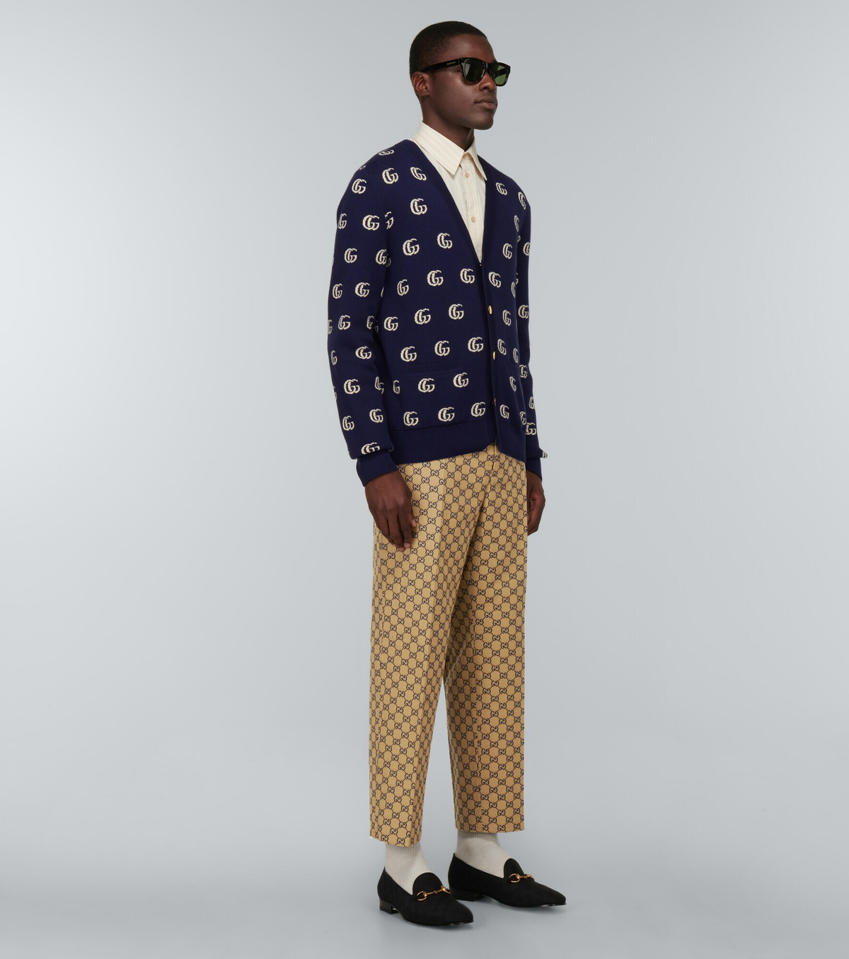 視線を集めて◇コットン Pants◇GUCCI GG cotton canvas pant in blue | GUCCI® US
