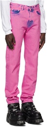 GCDS Pink Straight Fit Jeans
