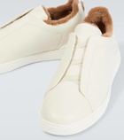 Zegna Triple Stitch shearling-lined leather sneakers