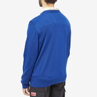 Maison Kitsuné Men's Fox Head Patch Regular Crew Neck Knit in Deep Blue