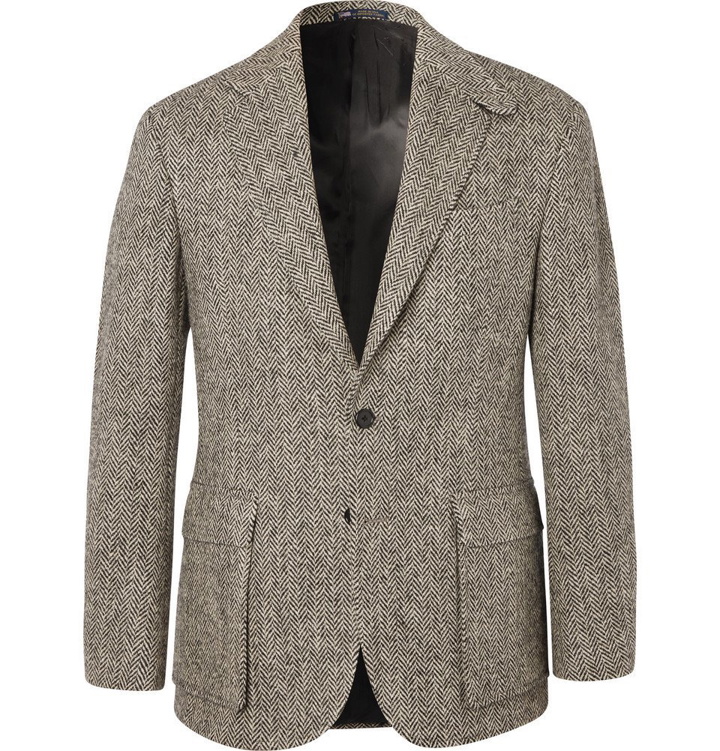 Photo: Polo Ralph Lauren - Brown Slim-Fit Herringbone Wool Suit Jacket - Men - Brown