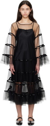 Bode Black Swan Midi Dress
