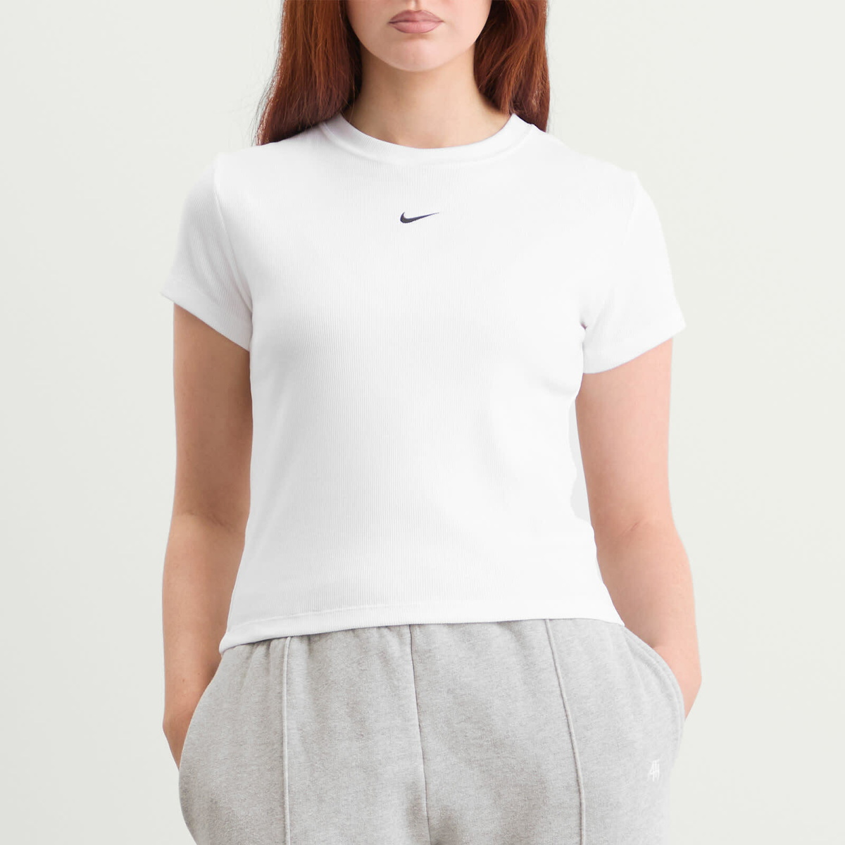 Nike Women's Tight Ribbed T-Shirt in White