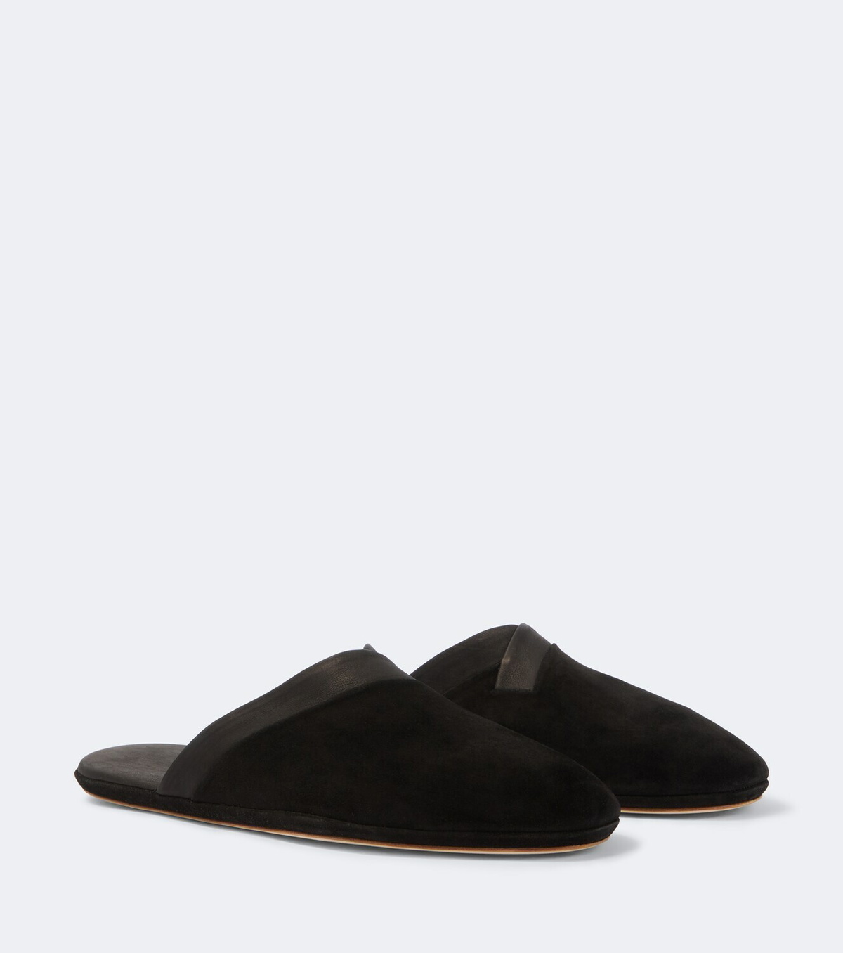 John Lobb Leather-trimmed suede slippers