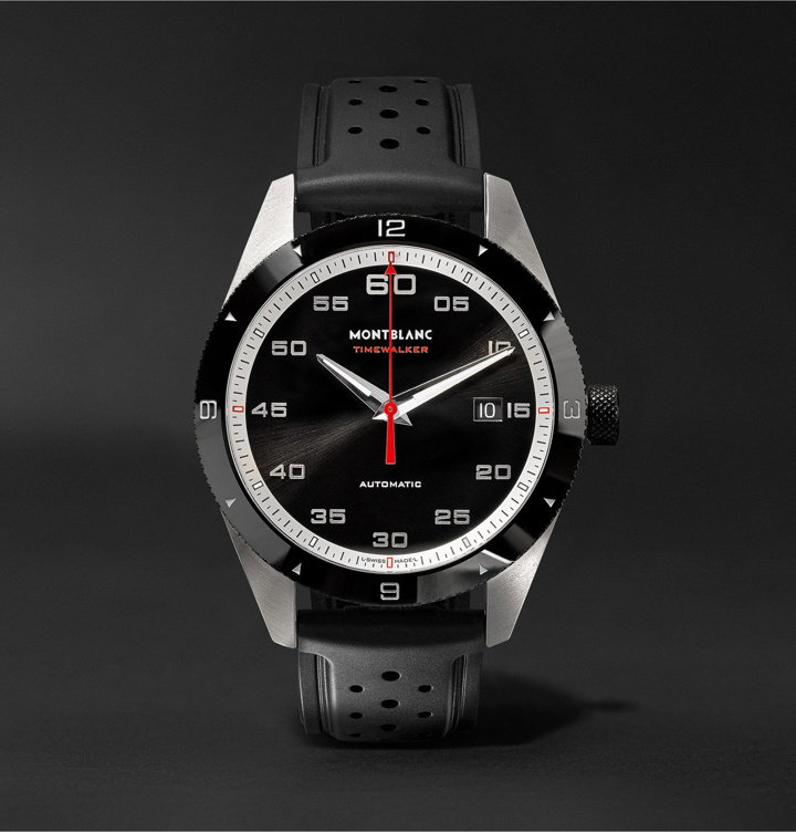 Photo: MONTBLANC - TimeWalker Date Automatic 41mm Stainless Steel, Ceramic and Rubber Watch, Ref. No. 116059 - Black