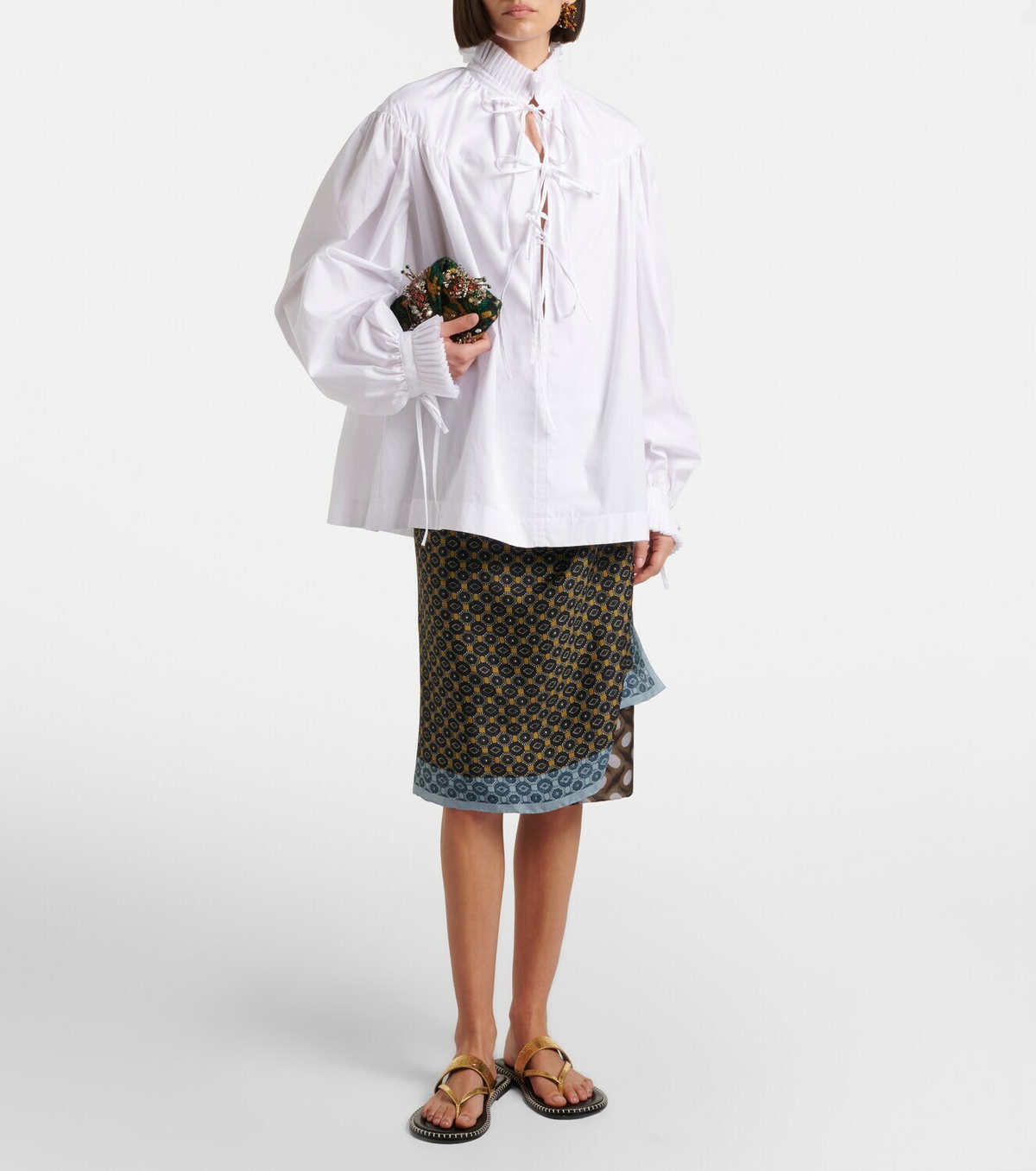 Dries Van Noten Croc-effect leather thong sandals