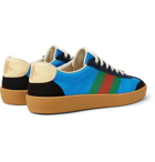 Gucci - JBG Webbing, Suede and Leather-Trimmed Nylon Sneakers - Men - Light blue