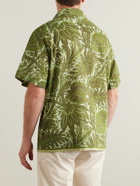 Etro - Convertible-Collar Logo-Embroidered Printed Cotton-Voile Shirt - Green