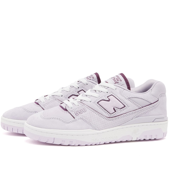 Photo: New Balance x Rich Paul 550 Sneakers in Grey Violet