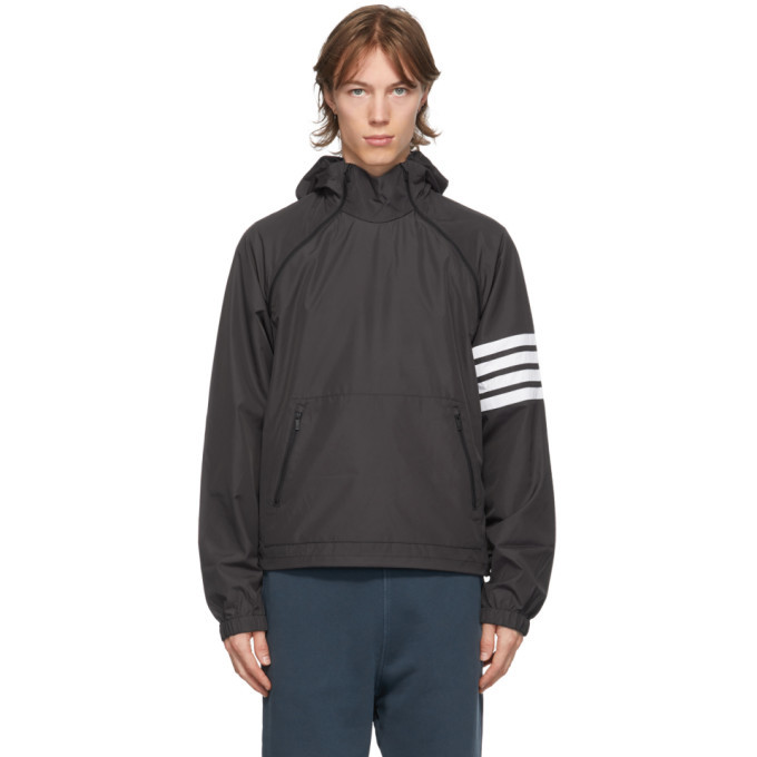 Photo: Thom Browne Black Double Zip 4-Bar Anorak Jacket