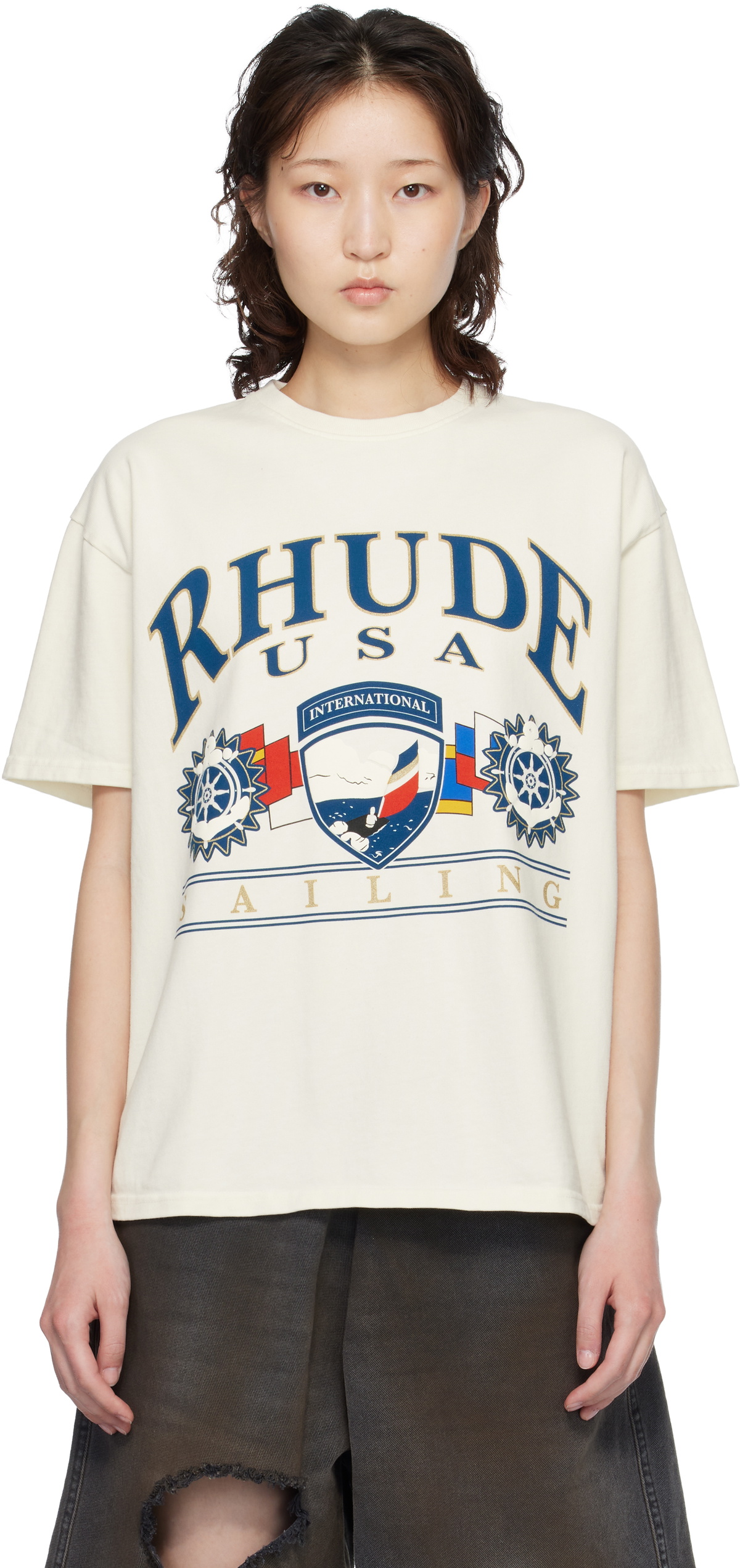 Rhude Off-White USA Sailing Icon T-shirt