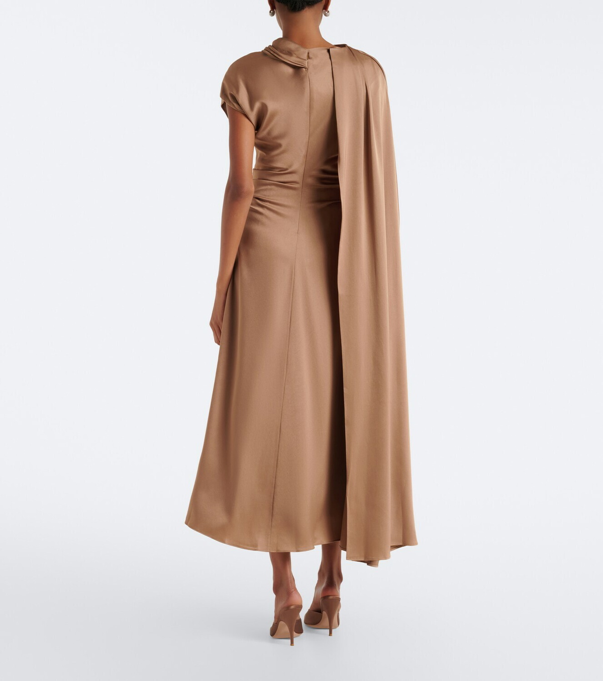 Simkhai Jacka caped satin midi dress