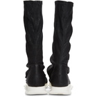 Rick Owens Black Oblique Sock High-Top Sneakers