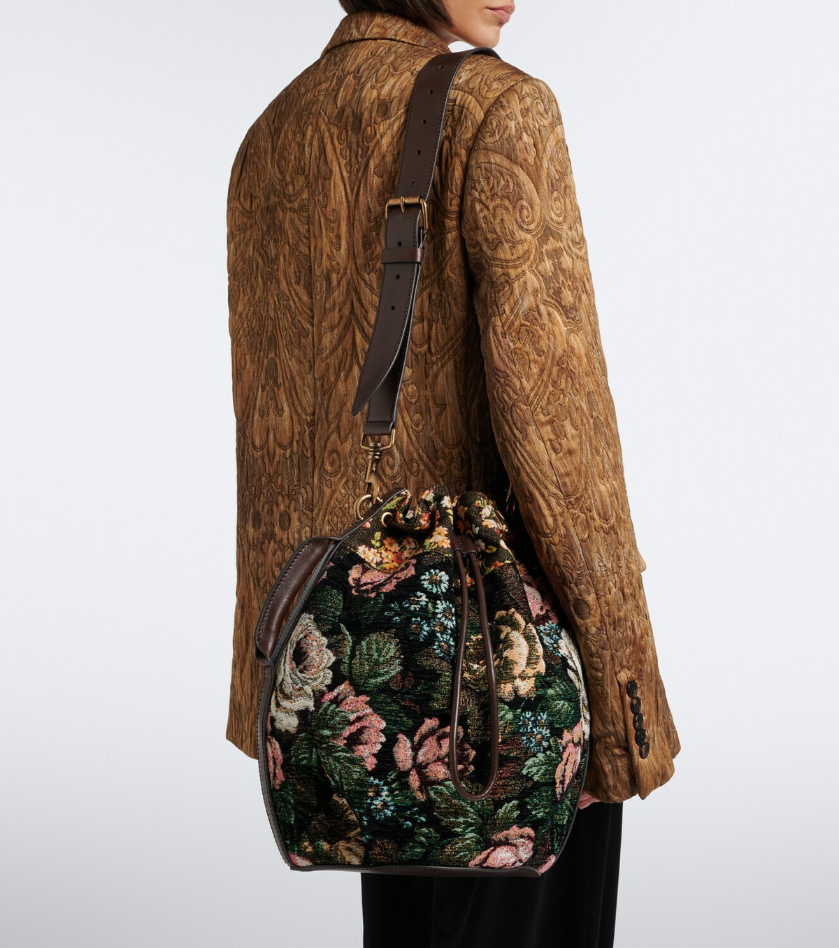 Dries Van Noten Medium floral bucket bag