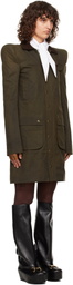 LAURA ANDRASCHKO Khaki Pagoda Hunting Midi Coat