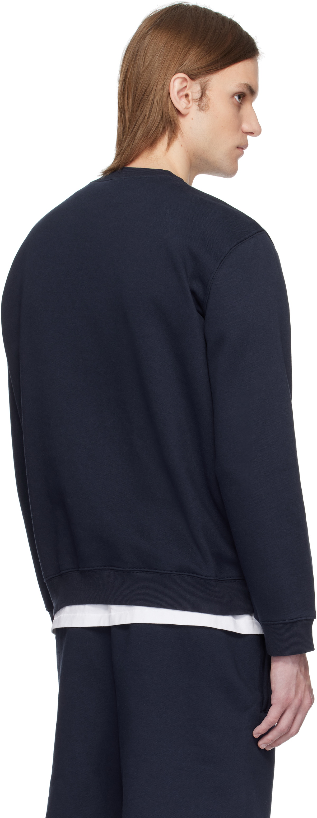 SKIMS Navy Fleece Lounge Classic Sweatshirt