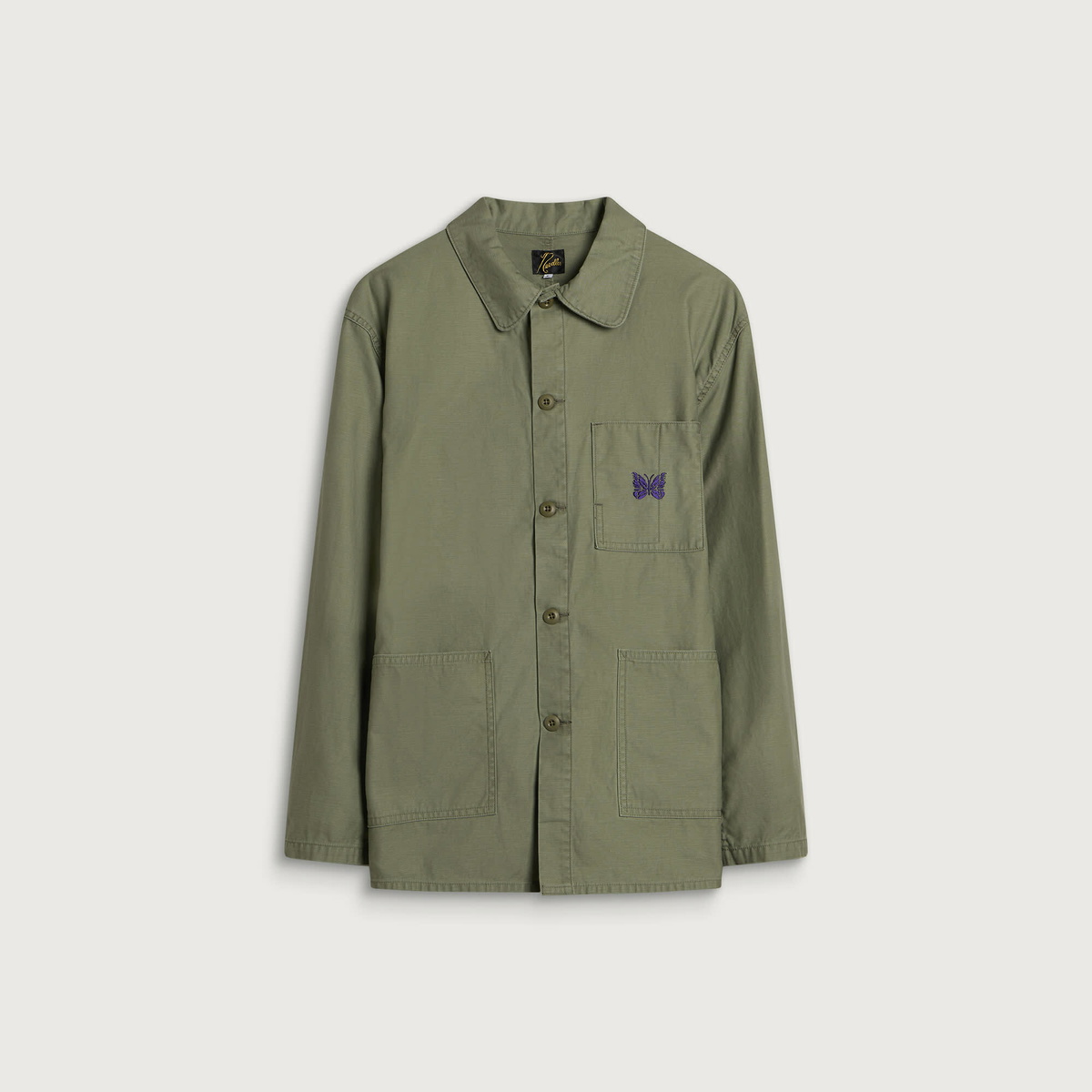 Needles Men's Reversed Sateen Coverall Jacket in Olive