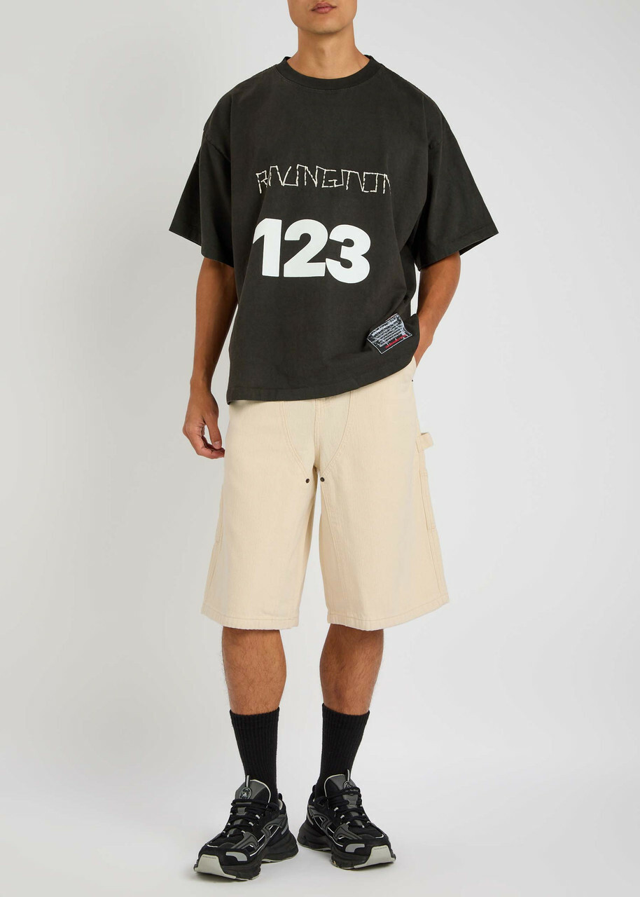 Honor The Gift Gears Woven Cotton Shorts Cream