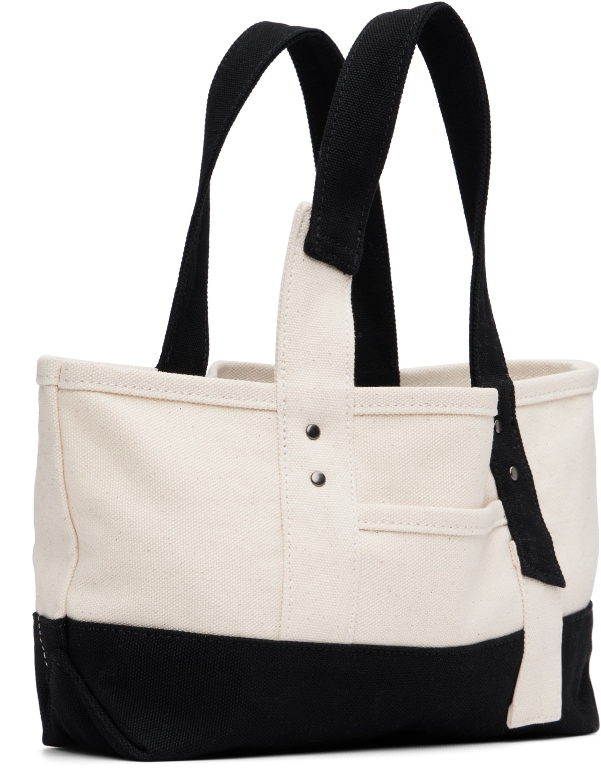 Y's Off-White & Black Mini Washer Canvas Bag