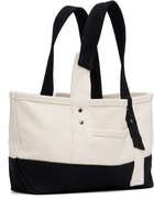 Y's Off-White & Black Mini Washer Canvas Bag
