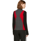 Dsquared2 Grey and Red Panel Zip Sweater