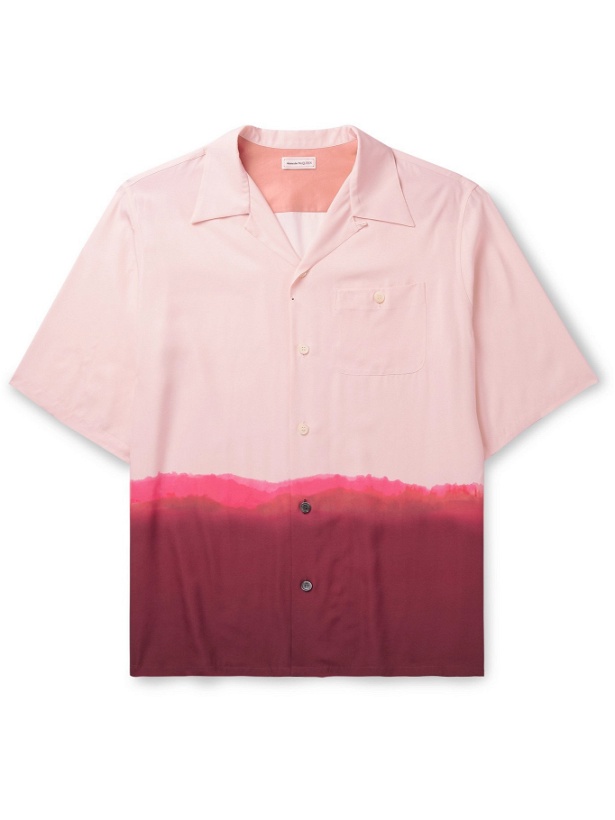 Photo: ALEXANDER MCQUEEN - Dip-Dyed Camp-Collar Voile Shirt - Pink