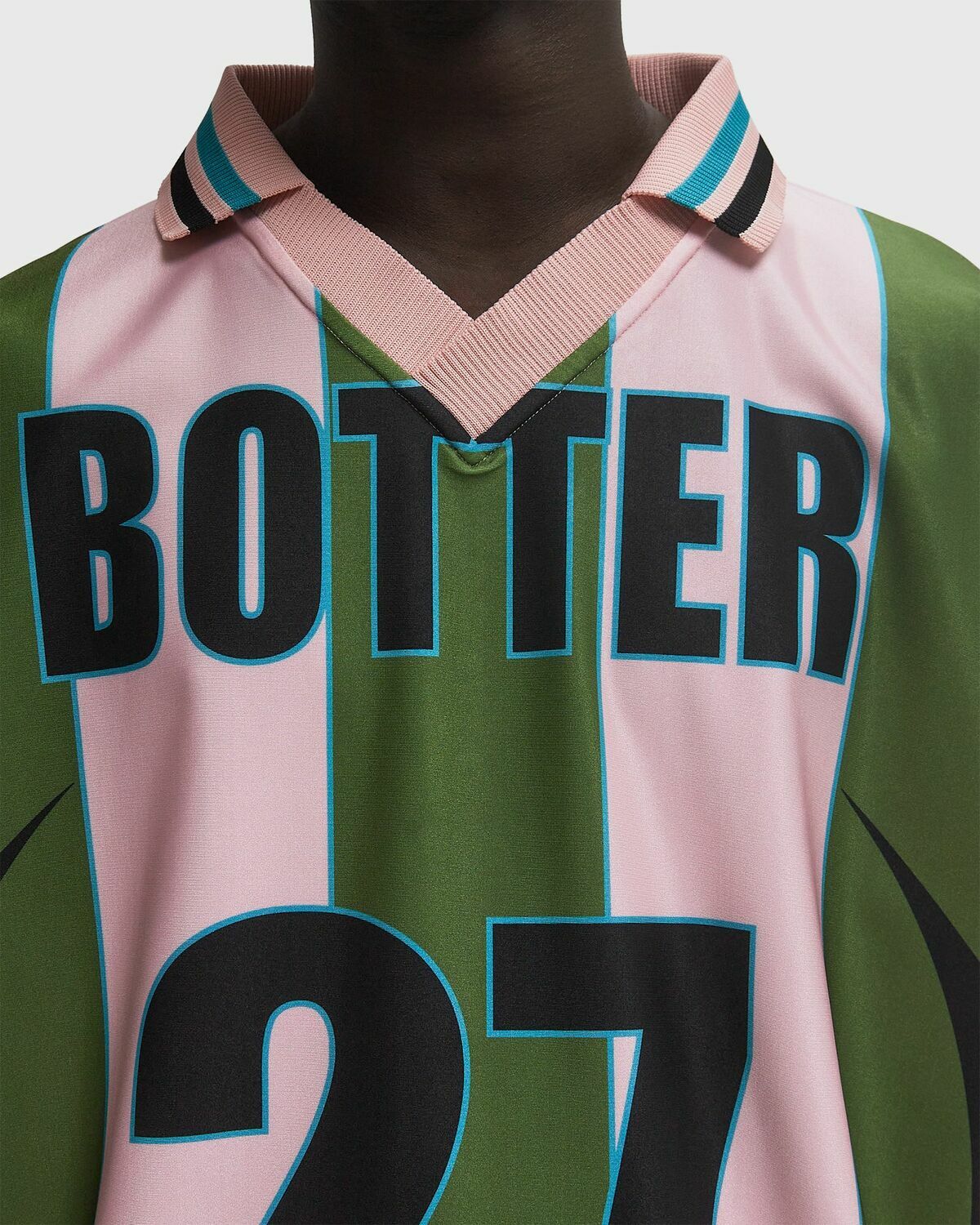 Reebok REVERSE SOCCER TEE STRIPED green/pink Mens Shortsleefe