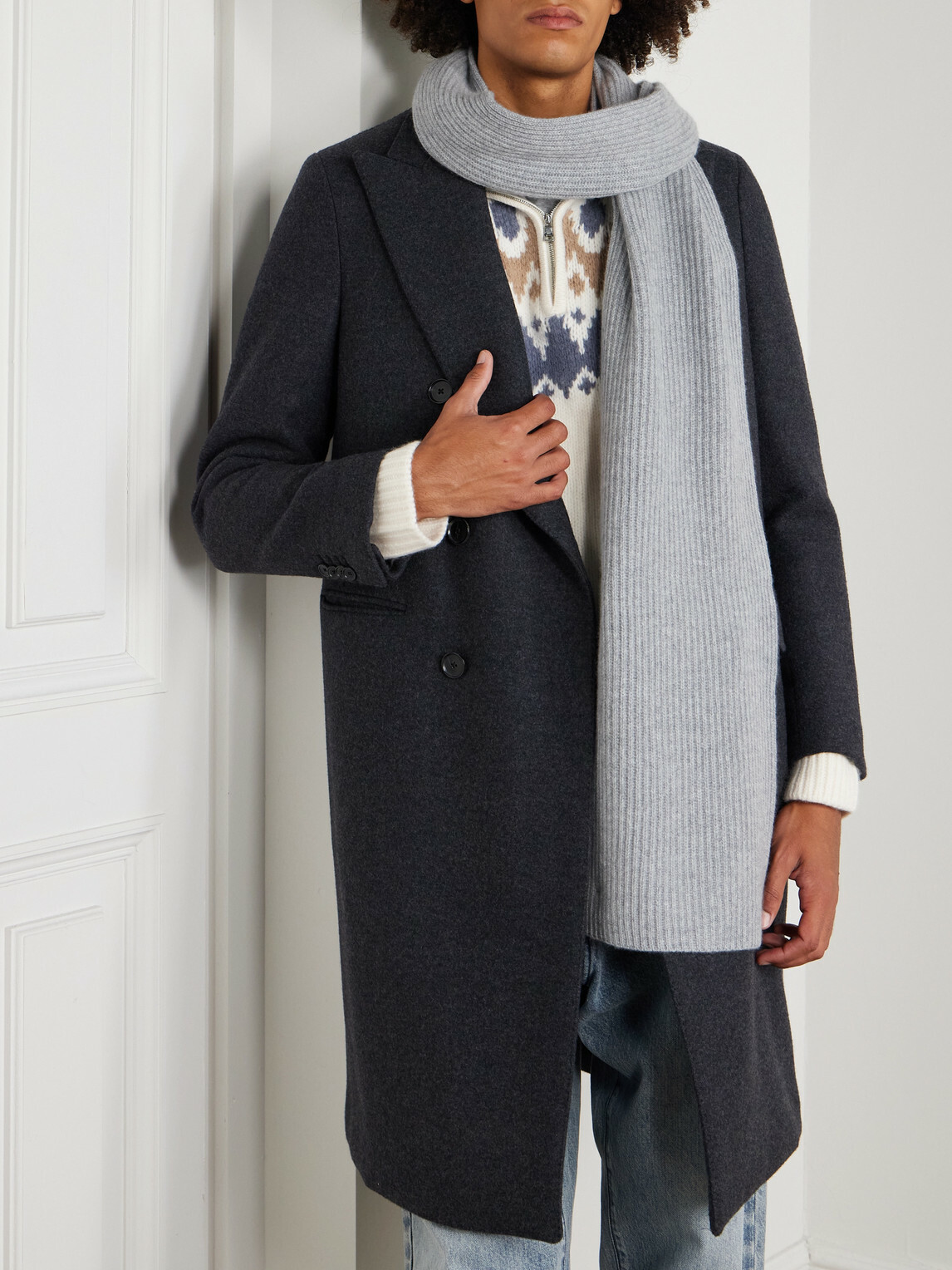 Mr P. - Ribbed Cashmere Scarf