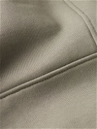 FRAME - Logo-Appliquéd Panelled Cotton-Blend Jersey Hoodie - Gray