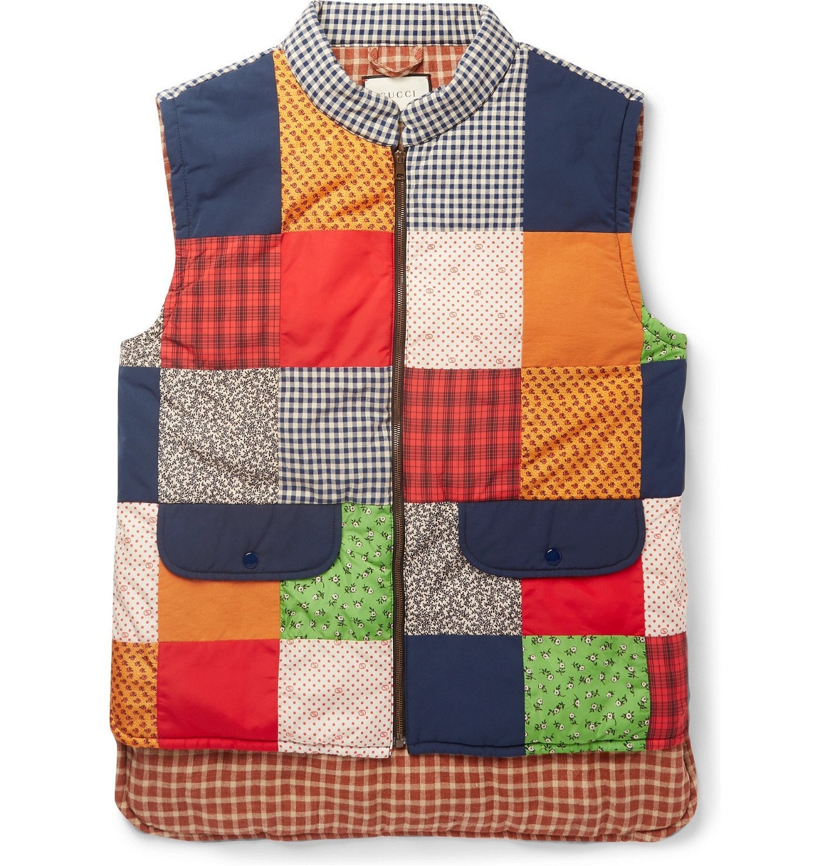 Photo: Gucci - Padded Patchwork Canvas, Shell and Cotton-Blend Gilet - Multi