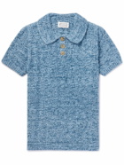 Maison Margiela - Slim-Fit Cotton-Blend Bouclé Polo Shirt - Blue