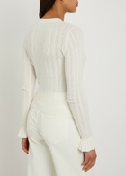 Paige Ophelia Pointelle-knit top White