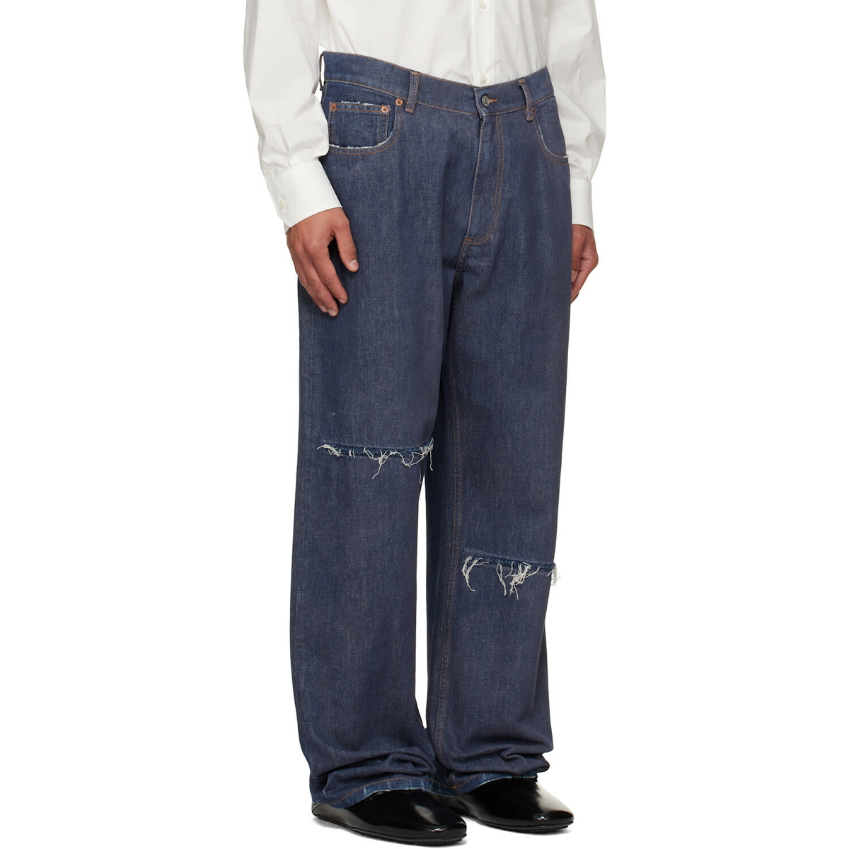 MM6 Maison Margiela Navy Wide-Leg jeans