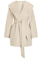 Varley Edgemere Belted Wool-blend Coat Cream