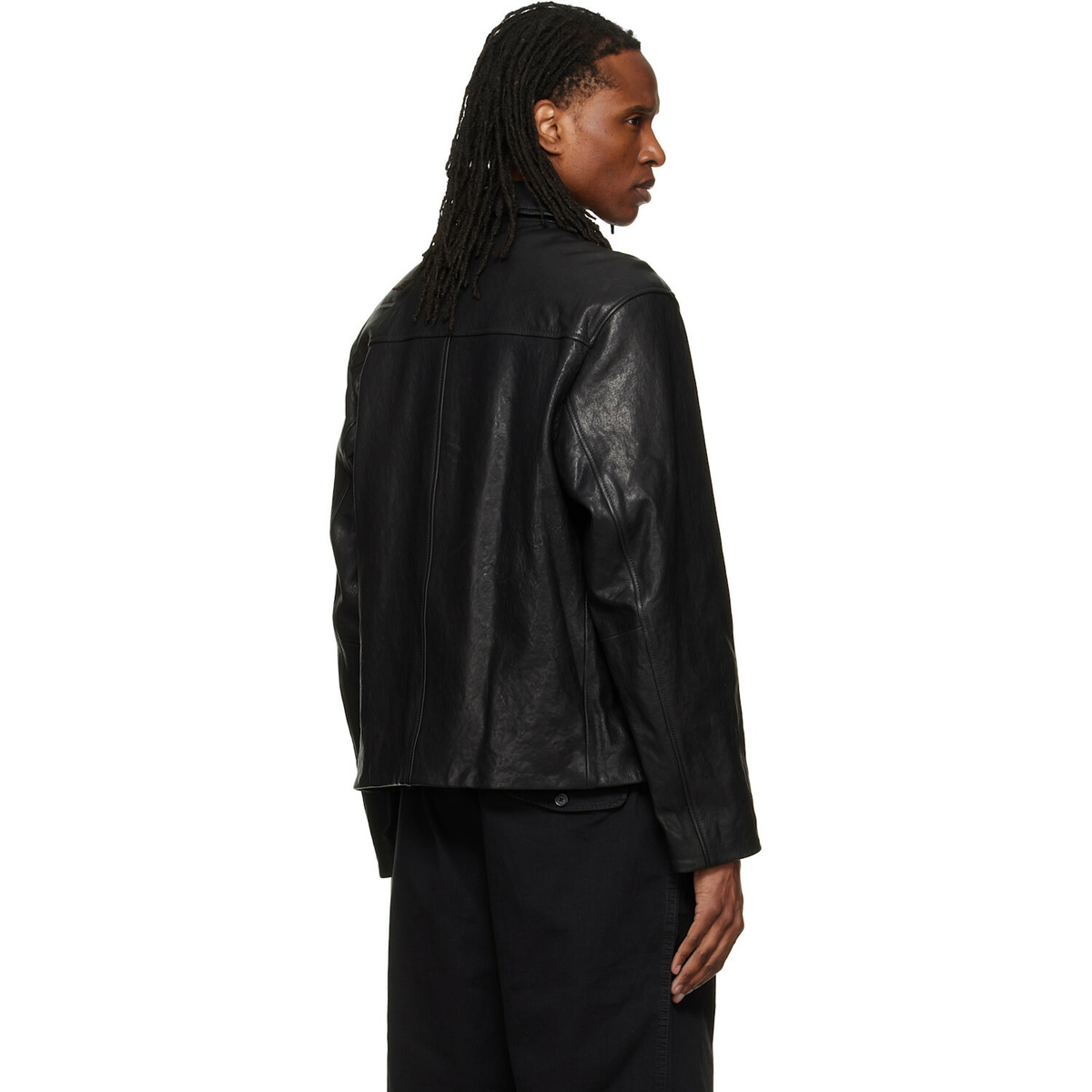 Hugo Black Regular-Fit Nappa Leather Jacket