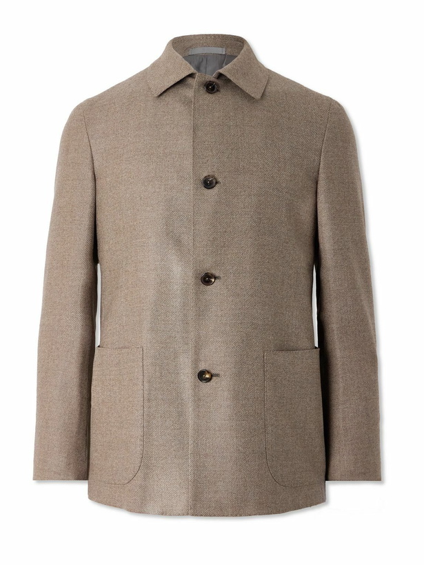 Photo: Caruso - Brushed-Wool Overshirt - Brown