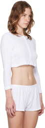 Cou Cou White 'The Crop' Cardigan