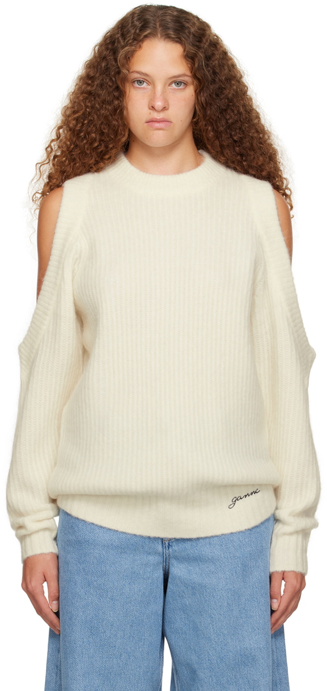 GANNI White Cutout Sweater GANNI