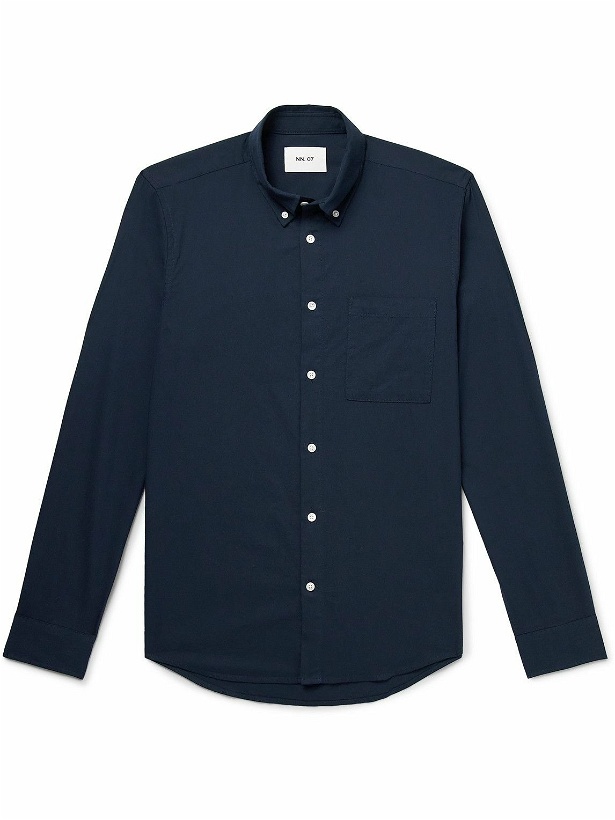 Photo: NN07 - Arne 5655 Button-Down Collar Organic Cotton and Modal-Blend Twill Shirt - Blue